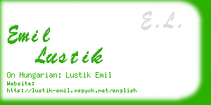 emil lustik business card